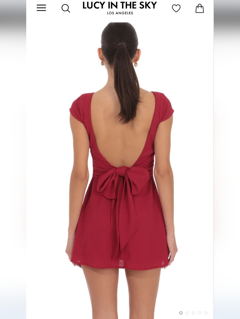 Lucy in the Sky  Open-Back Tie Bow Mini Dress